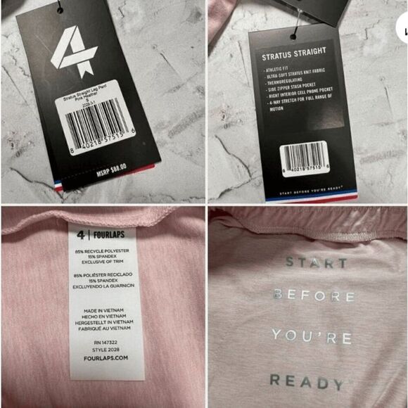 FourLaps NWT size Small -  Straight Leg Pant - Pink Heather - Picture 5 of 6
